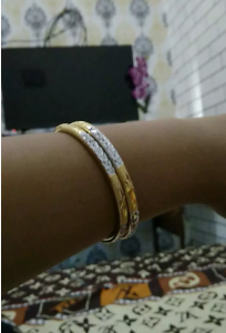 MODEL BARU!!! GELANG KERONCONG KOMBINASI TITANIUM ASLI TIDAK PUDAR TIDAK HITAM LAPIS EMAS ASLI