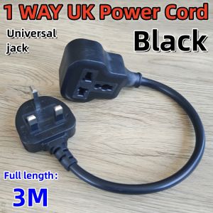 Black White Singapore 1 Way 13A UK Plug Extension Socket 0.3m 1.5meter 3m 5m 7m 10m Cable Power Cord Universal UK 3 Pin One 1 Gang Plug Extension Cord Strips High-power Adapter Multiplug Socket Single Short Extension Long Cord Travel Wall Wire排插座插线板延长线