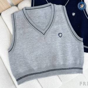 💥[A003] Áo len nữ Montoghi GILE kiểu 2 LỚP phối cổ sơ mi tay phồng dệt kim Quảng Châu xinh xắn - L2M