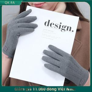 QK FA ✨ Phụ nữ mùa đông dày sang trọng Găng tay thời trang da lộn ấm áp ngoài trời guantes Lady màn hình cảm ứng lái xe Găng tay thể thao đi xe đạp găng tay