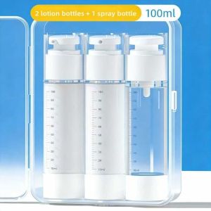 SDFSF Leak Proof Travel Refillable Bottles Set Transparent Reusable Shampoo Empty Container Convenient Portable Empty Bottle Kit Cosmetics