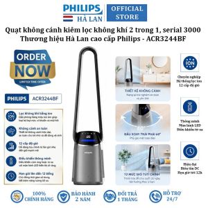 Quạt không cánh kiêm lọc không khí động cơ biến tần DC thương hiệu Hà Lan Philips ACR3244BF serial 3000 - Bảo Hành 2 Năm