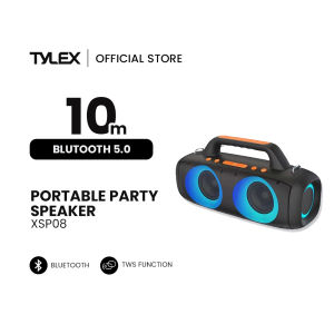 TYLEX XSP08 Portable Party Speaker Enhance 25W X2 Bluetooth Sound Bass With Dynamic Light Show RGB Splashproof
