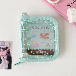DOOUR 1pc Star Glitter Print A8 Card Binder Loose-leaf PVC Kpop Photocard Holder Portable 3 Inch Photo Album Journal Collectibles