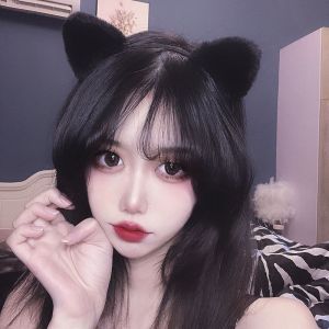 Lovely girls house 1 Pair Candy Color Hairpin Cute Hair Clip for Women Girls Cosplay Headdress Soft Plush Cat Ears Lolita Hair Accessories