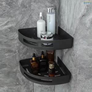 [SG Seller]Stainless Steel Bathroom Rack  Grey Bathroom Hardware Set Wall Mounted Towel Rack & Corner Storage Shelf