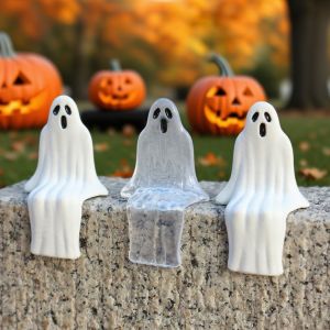 ZHR02NG 20pcs Cute Halloween Ghost Decoration Sitting Pose Mini Ghost Statue Decorations Festive Decor Creative Joy Garden Ghost Ornament Flower Pot Decoration
