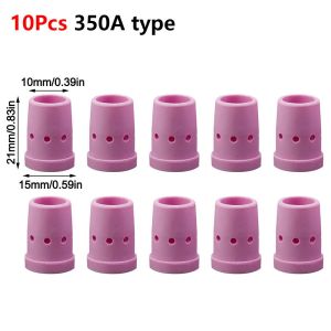 SIERWU 10Pcs 350A 500A Bộ khuếch tán khí hàn gốm sứ Gốm sứ Alumina 24KD 36KD Bộ chia dòng điện bằng gốm Bền bỉ Nhẫn gốm sứ Vòi phun gốm alumina cho mỏ hàn MIG CO2