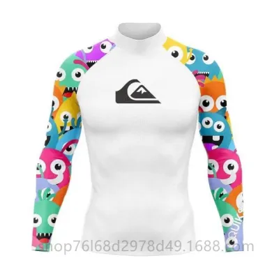 Quiksilver dài tay Áo Tắm Lặn Và Lướt Sóng Chia Top Nhanh Chóng Làm Khô Sứa Phù Hợp Với cổ cao Đàn Hồi bảo vệ khỏi ánh mặt trời Phù Hợp Với Cho Nam Giới