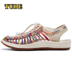 TUDE 2024 จัดส่งเร็ว 1-3 วันจะมาถึง รองเท้าผูกเชือกสไตล์ รองเท้าแตะผู้หญิงรองเท้าชายหาดผู้ชายเดินป่าทำงานพื้นรองเท้านุ่ม