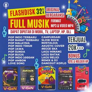 V-Gen Flashdisk Musik 32GB Original Bergaransi Kapasitas Besar Suara Jernih Harganya Terjangkau! Bonus Holder HP dan OTG Micro dan Type C flash disk