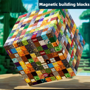 Minecraft Magnetic Building Blocks Mine World Cube Magnet World Set for Kid Age DIY Model birthday gift Suitable for children over 6 years old