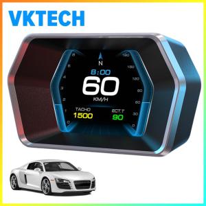 Vktech จอแสดงผลหัวขึ้นบนรถยนต์แบบดิจิตอลพร้อม GPS และระบบคู่ จอสี 7 นิ้ว สำหรับตรวจสอบความเร็วและการนำทางที่แม่นยำ