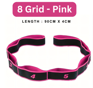 [SG Stock] Yoga Resistance Band Stretching Strap Fitness Elastic Band Exercise Band 8 Grid and 9 Grid