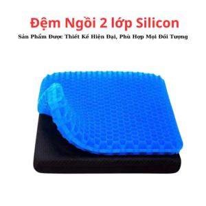 Đệm ngồi 3D Silicon đệm ngồi 2 lớp thoáng khí nệm lót ghế tổ ong mềm mại chống trượt giảm đau mỏi
