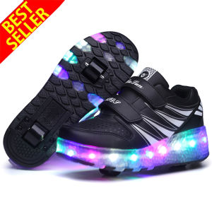 KHTIBPA Shoes for Kids Shoes roller blades Fashion Light Shoes for Kids Girls Roller Skates Sneaker for Kids Boys Luminous Shoes Led Light Shoes for Kids LED