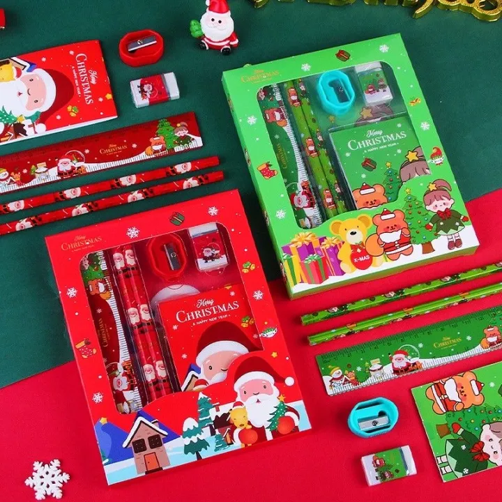 Christmas Stationery Handbag Gift Set: 圣诞🎄手提文具礼盒:实用:文具礼盒/礼袋5件装: School ...