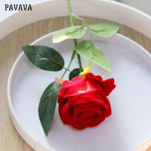 Hoa Hồng Nhung giả PAVAVA 1 bông (65cm) decor trang trí nhà cửa bền đẹp ảnh thật - Bông Hồng nhân tạo loại 1 rất giống thật
