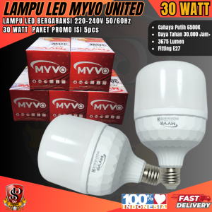 Myvo United LED Bulb 30W Paket Hemat Isi 5 Pcs / Lampu LED / Bohlam LED Cahaya Putih Terang 30 WATT Myvo United Original Paket 5 pcs
