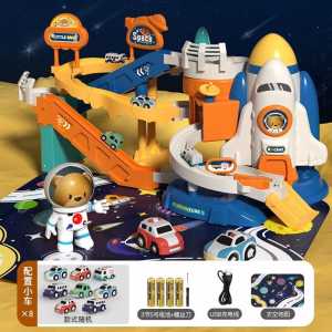 Mainan Trek Kereta Space Astronaut Car Race Track Rail Adventure Toys Train Vehicle Playset