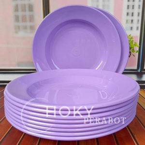 SET MELAMIN LILAK  ISI 6 PCS 3 PIRING MAKAN 3 MANGKUK KOTAK TEBAL