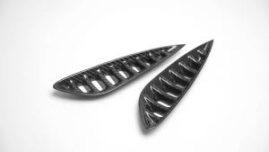 OnlyF U 2Pcs Dry Carbon Fiber Car Front Side Air Vent Inlet Vent Intake Cover Trim Exterior Accessories For Lexus LC 500 RWD 2018-2025 9T1N6