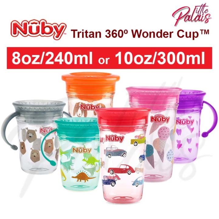 Nuby 360 Wonder Cup Tritan 8oz 10oz No Spill Training Cup Bottle