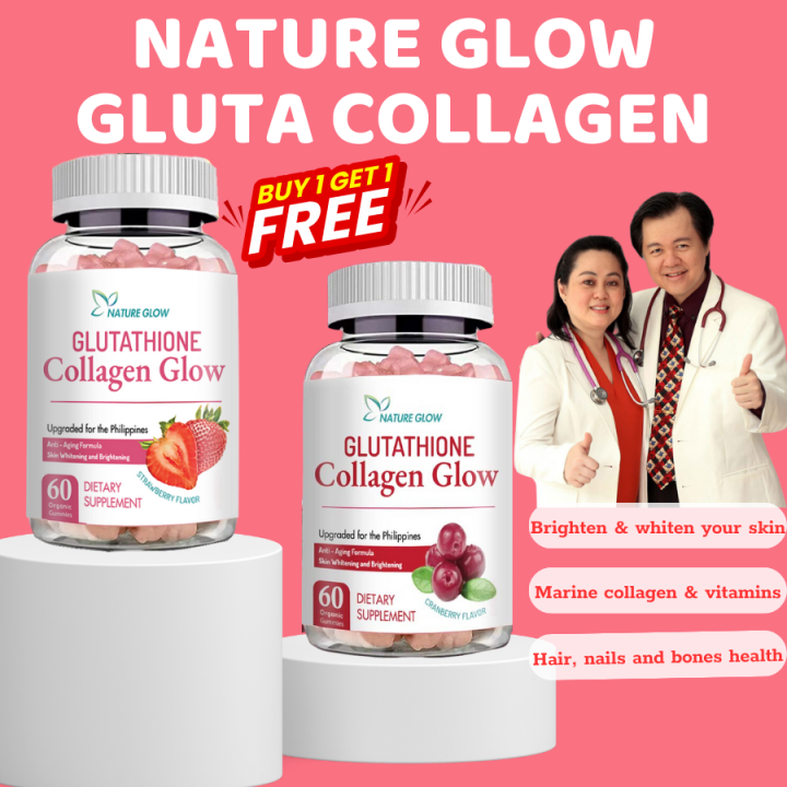 Nature Glow Gluta Collagen Gummies Anti-Aging Whitening Skin Glow ...