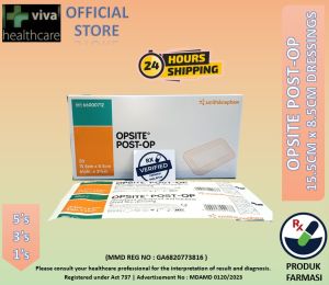 (Loose) Opsite Post-Op 15.5cm x 8.5cm 66000712 Smith & Nephew Adhensive Waterproof Dressings Sterile