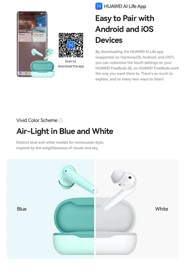 ttess] 100% Original huawei Freebud SE (T0010) Wireless Bluetooth