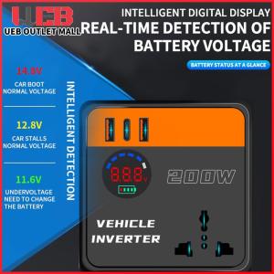 200W Car Power Inverter with USB & Type-C Port DC 12V 24V To AC 110V 220V Car Inverter Voltage Transformer for Vehicles