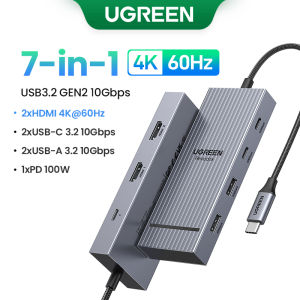 UGREEN 13-in-1 USB-C HUB Triple Display 4K Dual HDMI DP 10Gbps USB3.2 PD100W SD/TF Docking Station for MacBook Pro Air Dell XPS