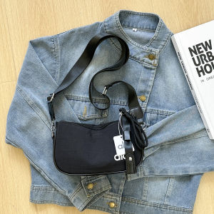 Drawstring Pendant Half Moon Crossbody Bag ALO Five Fresh Light Shades Thin Wrinkle Resistant Nylon Adjustable Solid StrapDaily Workout Sling Bag