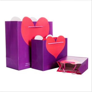 🇲🇾 Love Heart Shape Design Gift Paper Bag Wedding Birthday Party Candy Tote Majlis Kahwin Door Gift Beg Handle With Rope