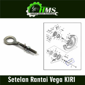 Setelan Rantai Vega KIRI (Harga Per 1 PCS) - Stelan Rante Anting Anting Chain Adjuster + Plat Lubang