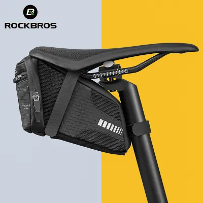 ROCKBROS Mini Rear Bike Saddle Bag Portable Reflective Tail Seatpost Nylon Cycling Bike Bicycle Bag Package MTB Bike Accessories