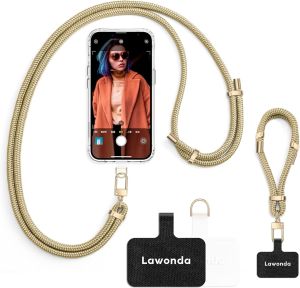 2 Pads Phone Lanyard Adjustable Crossbody Cell Phone Neck Strap    Universal Phone Wrist Lanyard2pc Tether Tab for Most Smartphones Travel EssentialsAnti-Lost Charm Strap for Women MenBeige