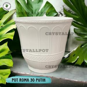 POT BUNGA TANAMAN TINGGI CJP ROMA PUTIH BAHAN TEBAL - CJP ROMA PUTIH