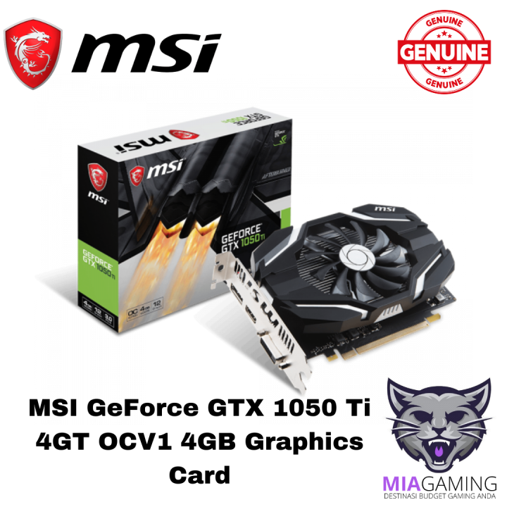 MSI GeForce GTX 1050 Ti 4GT OCV1 4GB Graphics Card | Lazada