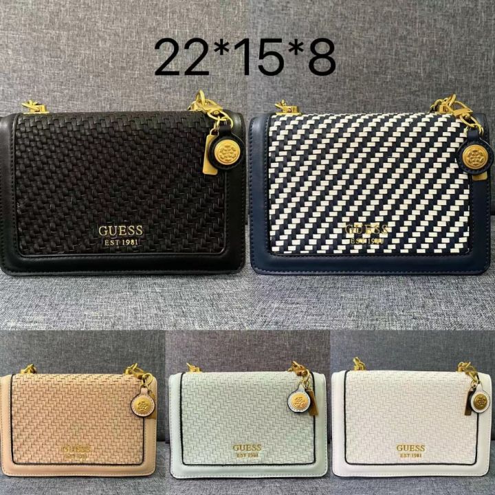 GUES'S New fashion woven stitching chain messenger bag Lazada