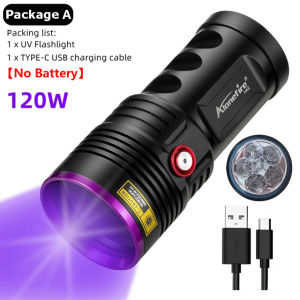 Alonefire H46 High Power 120W 6pcs 365NM UV Flashlight Ultra Violet Detecto Pet Urine Stains Bed Bug Marker Checke