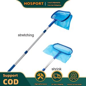 【HOSPORT】 Swimming Pool Skimmer Net with Telescopic Pole Ponds Cleaning Debris Leaf Rake