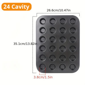 6/24 Cups Cupcake Pan Carbon Steel Nonstick Brownie Bakeware Muffin Tin Cupcake Tray Baking Pan for Kitchen Oven
