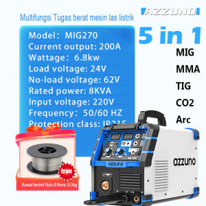 AZZUNO 6 in 1 tig welding machine inverter gasless portable heavy duty mig arc mma co2 Gas welding machine 200amp tools