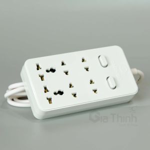 Ổ cắm 6 lỗ OMINSU 6ST chịu tải 2500w cực đồng chất lượng cao vỏ chống cháy chịu va đập dây dài 2.5m-4.5m