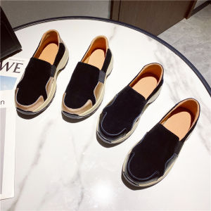 CDFHWUN Sneakers for Women Size 35-43 Casual Shoes Stitching Leather Shoes Loafers Lazy Slips Female Shoes