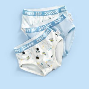 KUCHAR กางเกงชั้นในเด็กชายเด็กวัยหัดเดิน3ชิ้น/ล็อตบ๊อกเซอร์ผ้าฝ้ายกางเกงชั้นในชายลายการ์ตูนน่ารักกางเกงขาสั้นของเด็กทารกเด็กผู้ชายชุดชั้นในสำหรับเด็กระบายอากาศได้
