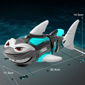 Electric Shark Robotic Toy LED Lights Sound Effects Auto Drive Crawling Fish Plays Music Interactive birthday Gift toys For Kids