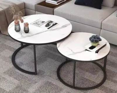 👍Coffee table 2in1 SET(Free🚚🔨) Type 627 80cm&60cm Sintered Stone Table