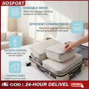 4 Set Lightweight Compression Packing Cubes Luggage Organizer Bags for Suitcases